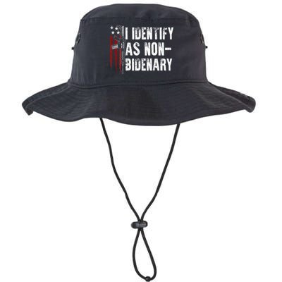 Gun American Flag I Identify As Non Bidenary Bucket Hat