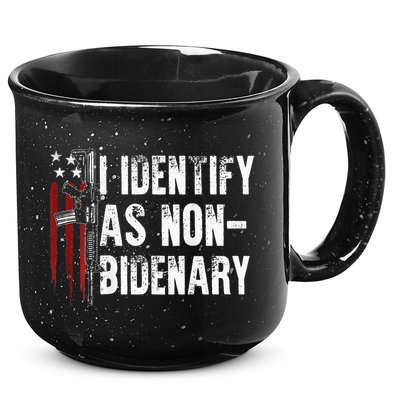 Gun American Flag I Identify As Non Bidenary 15oz Campfire Ceramic Mug