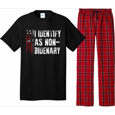 Gun American Flag I Identify As Non Bidenary Pajama Set