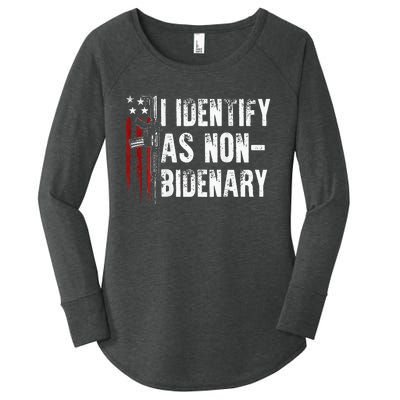 Gun American Flag I Identify As Non Bidenary Women's Perfect Tri Tunic Long Sleeve Shirt