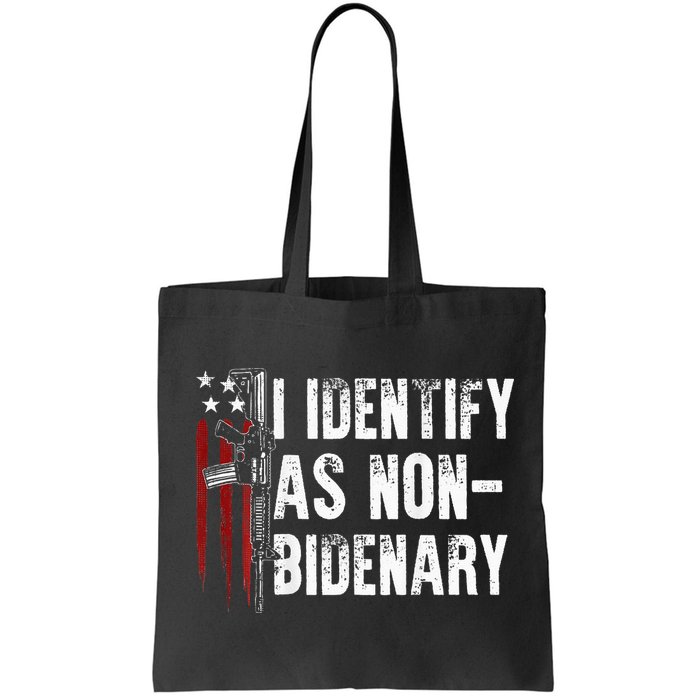 Gun American Flag I Identify As Non Bidenary Bag