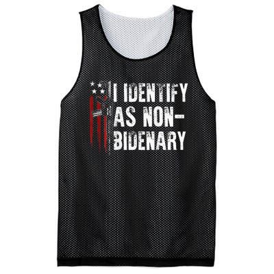 Gun American Flag I Identify As Non Bidenary Mesh Reversible Basketball Jersey Tank