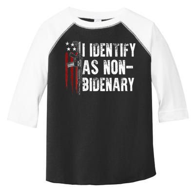Gun American Flag I Identify As Non Bidenary Toddler Fine Jersey T-Shirt
