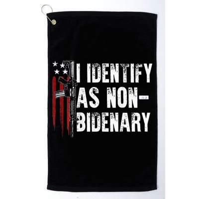 Gun American Flag I Identify As Non Bidenary Golf Towel