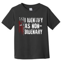 Gun American Flag I Identify As Non Bidenary Toddler T-Shirt