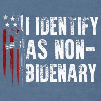 Gun American Flag I Identify As Non Bidenary Garment-Dyed Sweatshirt