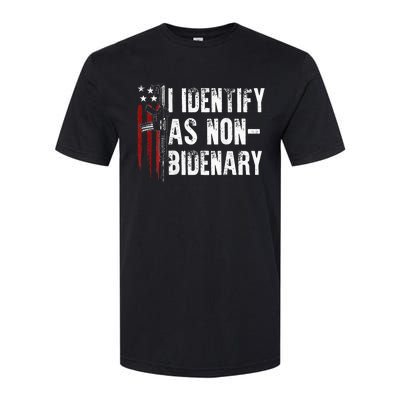 Gun American Flag I Identify As Non Bidenary Softstyle CVC T-Shirt