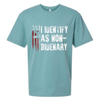 Gun American Flag I Identify As Non Bidenary Sueded Cloud Jersey T-Shirt