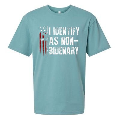 Gun American Flag I Identify As Non Bidenary Sueded Cloud Jersey T-Shirt