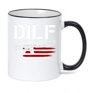 Gun American Flag DILF Damn I Love Firearms US Flag 11oz Black Color Changing Mug