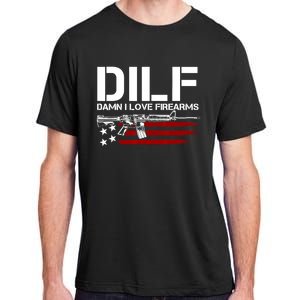 Gun American Flag DILF Damn I Love Firearms US Flag Adult ChromaSoft Performance T-Shirt