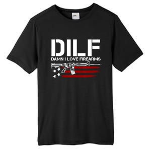 Gun American Flag DILF Damn I Love Firearms US Flag Tall Fusion ChromaSoft Performance T-Shirt