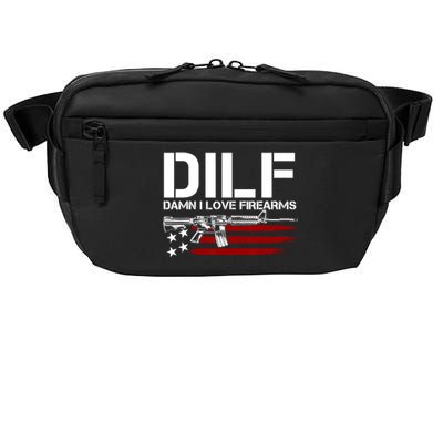 Gun American Flag DILF Damn I Love Firearms US Flag Crossbody Pack