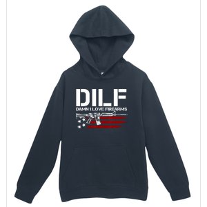 Gun American Flag DILF Damn I Love Firearms US Flag Urban Pullover Hoodie