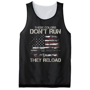 Gun American Flag Colors Dont Run They Reload Mesh Reversible Basketball Jersey Tank