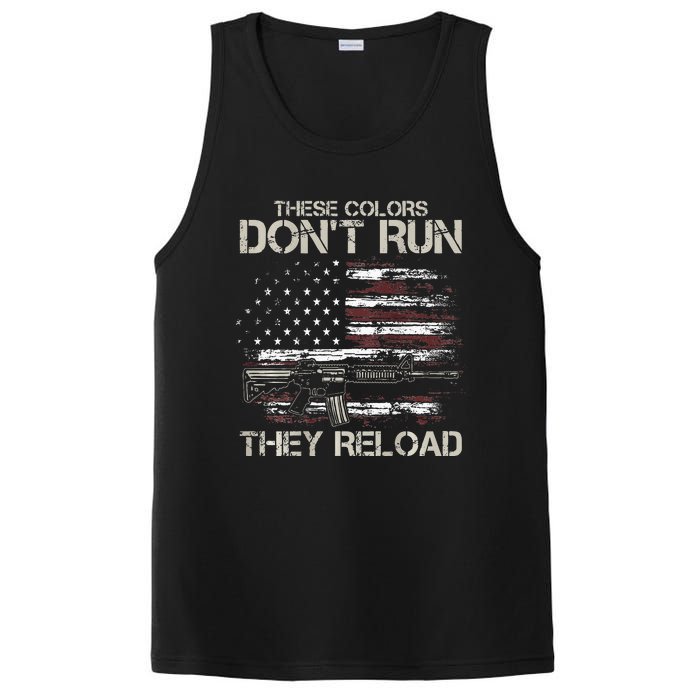 Gun American Flag Colors Dont Run They Reload PosiCharge Competitor Tank