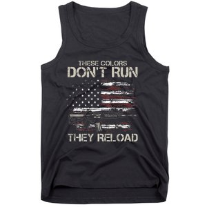 Gun American Flag Colors Dont Run They Reload Tank Top