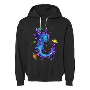 Galaxy Axolotl Funny Goth Space purple blue Japan Garment-Dyed Fleece Hoodie