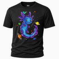 Galaxy Axolotl Funny Goth Space purple blue Japan Cooling Performance Crew T-Shirt