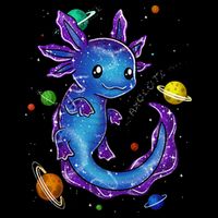 Galaxy Axolotl Funny Goth Space purple blue Japan Cooling Performance Crew T-Shirt