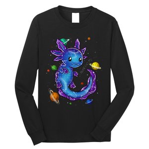 Galaxy Axolotl Funny Goth Space purple blue Japan Long Sleeve Shirt