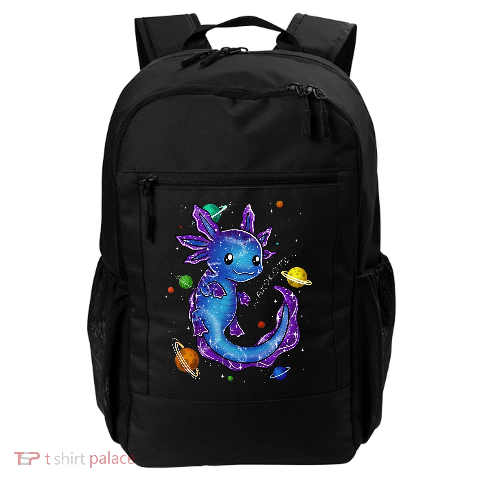 Galaxy Axolotl Funny Goth Space purple blue Japan Daily Commute Backpack