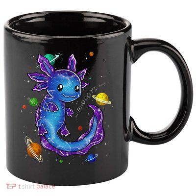Galaxy Axolotl Funny Goth Space purple blue Japan 11oz C Handle Ceramic Mug