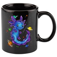 Galaxy Axolotl Funny Goth Space purple blue Japan 11oz C Handle Ceramic Mug