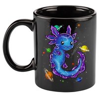 Galaxy Axolotl Funny Goth Space purple blue Japan 11oz C Handle Ceramic Mug