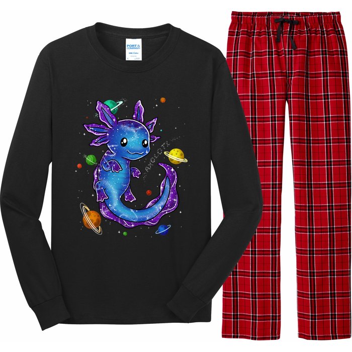 Galaxy Axolotl Funny Goth Space purple blue Japan Long Sleeve Pajama Set