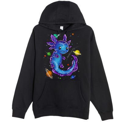 Galaxy Axolotl Funny Goth Space purple blue Japan Premium Pullover Hoodie