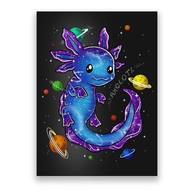 Galaxy Axolotl Funny Goth Space purple blue Japan Poster
