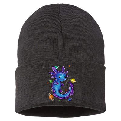 Galaxy Axolotl Funny Goth Space purple blue Japan Sustainable Knit Beanie