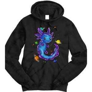 Galaxy Axolotl Funny Goth Space purple blue Japan Tie Dye Hoodie