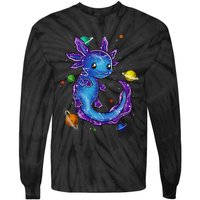 Galaxy Axolotl Funny Goth Space purple blue Japan Tie-Dye Long Sleeve Shirt