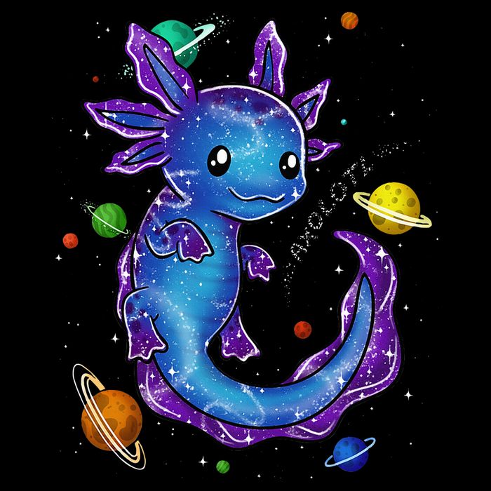 Galaxy Axolotl Funny Goth Space purple blue Japan Women's V-Neck T-Shirt