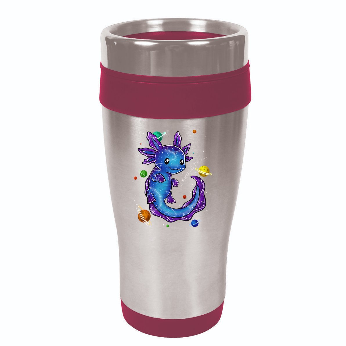 Galaxy Axolotl Funny Goth Space purple blue Japan 16oz Travel Tumbler
