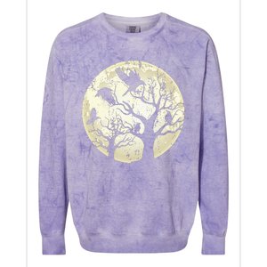 Gothic Animal Forest Bird Raven Creepy Night Moonlight Crow Colorblast Crewneck Sweatshirt