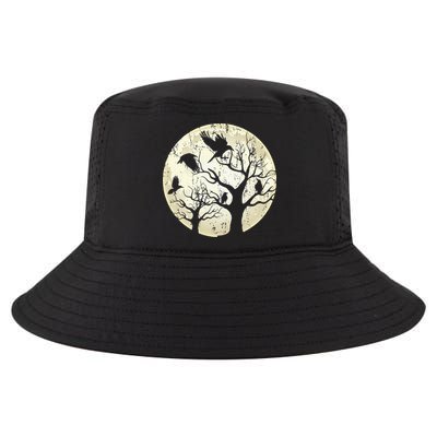 Gothic Animal Forest Bird Raven Creepy Night Moonlight Crow Cool Comfort Performance Bucket Hat