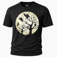 Gothic Animal Forest Bird Raven Creepy Night Moonlight Crow Cooling Performance Crew T-Shirt