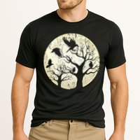 Gothic Animal Forest Bird Raven Creepy Night Moonlight Crow Cooling Performance Crew T-Shirt