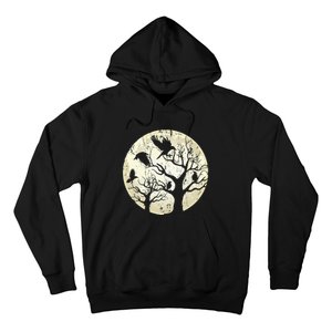 Gothic Animal Forest Bird Raven Creepy Night Moonlight Crow Hoodie