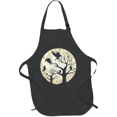 Gothic Animal Forest Bird Raven Creepy Night Moonlight Crow Apron
