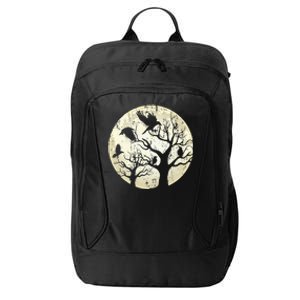 Gothic Animal Forest Bird Raven Creepy Night Moonlight Crow City Backpack