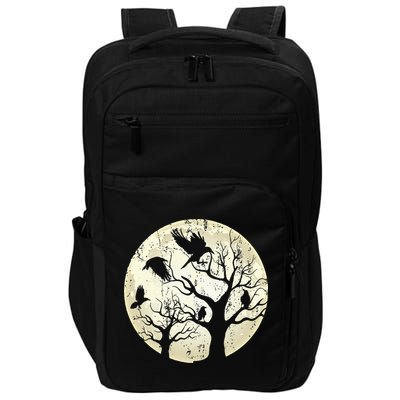 Gothic Animal Forest Bird Raven Creepy Night Moonlight Crow Impact Tech Backpack