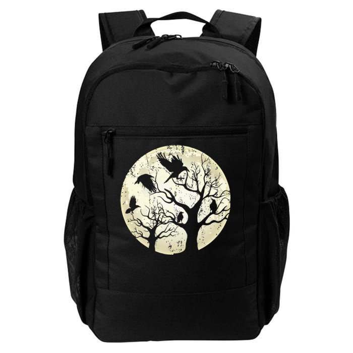 Gothic Animal Forest Bird Raven Creepy Night Moonlight Crow Daily Commute Backpack