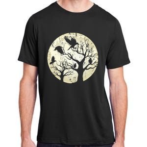 Gothic Animal Forest Bird Raven Creepy Night Moonlight Crow Adult ChromaSoft Performance T-Shirt