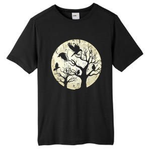 Gothic Animal Forest Bird Raven Creepy Night Moonlight Crow Tall Fusion ChromaSoft Performance T-Shirt