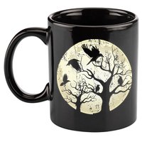Gothic Animal Forest Bird Raven Creepy Night Moonlight Crow 11oz C Handle Ceramic Mug