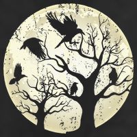 Gothic Animal Forest Bird Raven Creepy Night Moonlight Crow 11oz C Handle Ceramic Mug